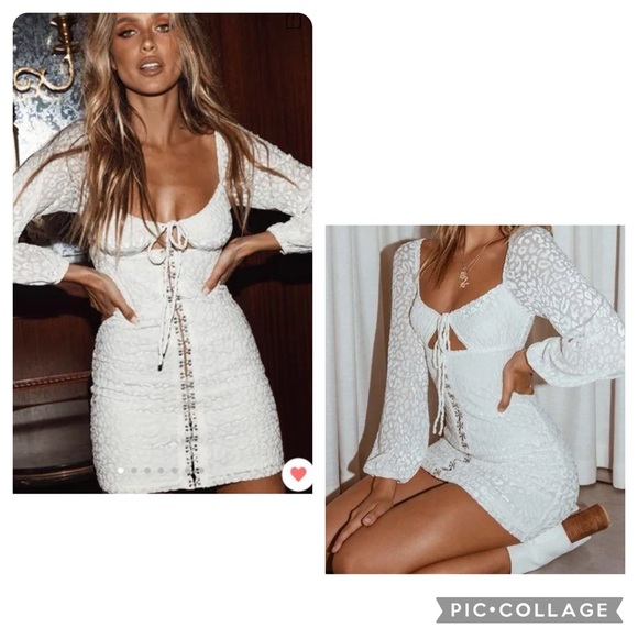 Princess Polly “Don’t be Salty” Textured Animal Print Velvet Mini Dress - Picture 3 of 8